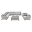 Conway Sunbrella� Outdoor Patio Wicker Rattan 9-Piece Sectional Sofa Set