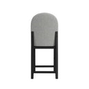 Portland Round Back Barstool with Grey Fabric in Black (2 Per Carton)