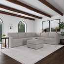 Flex 6-Seat Sectional with Narrow Arm and Ottoman - Michael's Discount Furniture