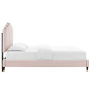 Elise King Performance Velvet Platform Bed