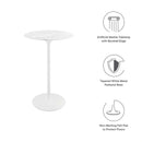 Lippa 28" Round Artificial Marble Bar Table