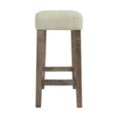 Oak Lawn Grey Bar Table Single Pack (Table + 3 Tan Fabric Stools)