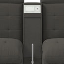 Options One 8PC Living Room Set in Palmer Plus Ash with Media Console