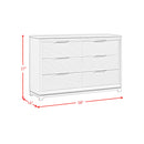 Denmark 6-Drawer Dresser in White