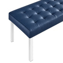 Loft Tufted Large Upholstered Faux Leather Bench