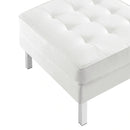 Loft Tufted Upholstered Faux Leather Ottoman