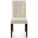 Promulgate Biscuit Tufted Upholstered Fabric Dining Chair Set of 2