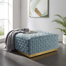Florence Square Performance Velvet Ottoman