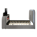 EK Bed w/Led, TV Stand, Fireplace & Bluetooth
