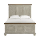 Farmington Panel Bed in Medium Brown and Washed Stone
