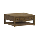 Heritage & Home Square Coffee Table with Casters in Oak Brown