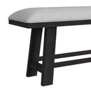 Transcend Counter Bench with Light Grey Fabric in Charcoal