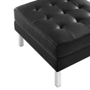 Loft Tufted Upholstered Faux Leather Ottoman