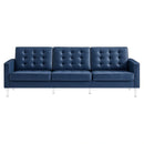 Loft Tufted Upholstered Faux Leather Sofa