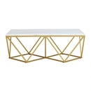 Riko Rectangular Coffee Table W/Gold Metal Leg