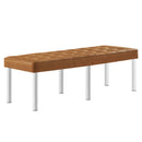 Loft Tufted Large Upholstered Faux Leather Bench