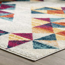 Entourage Elettra Distressed Geometric Triangle Mosaic 5x8 Area Rug