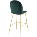 Scoop Gold Stainless Steel Leg Performance Velvet Bar Stool