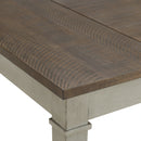 Farmington Standard Height Dining Set in Medium Brown and Washed Stone-Rectangular Table and Four Chairs