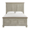 Farmington Panel Bed in Medium Brown and Washed Stone
