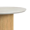 Sylvie Round Coffee Table with White Faux Marble Top and Base