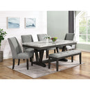 Everdeen Side Chair w/ Grey Fabric and Nail Heads in Charcoal (2 Per Carton)