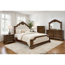 Alamonte UPH Bed with Sand Fabric in Medium Brown