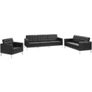 Loft 3 Piece Leather Sofa Loveseat and Armchair Set