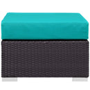 Convene Outdoor Patio Fabric Square Ottoman