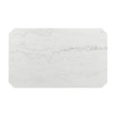 Francesca White Marble Rectangular 5PC Dining Set-Table & Four Blue Velvet Chairs