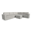 Flex 6-Seat Sectional with Wide Arm and Ottoman - Michael's Discount Furniture