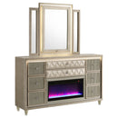 Lorient LED Dresser with LED Mirror and Flame Visualizer - Michael's Discount Furniture