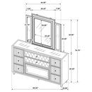 Lorient LED Dresser with LED Mirror and Flame Visualizer - Michael's Discount Furniture