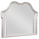 Evangeline Camel Top Dresser Mirror Silver Oak - Michael's Discount Furniture