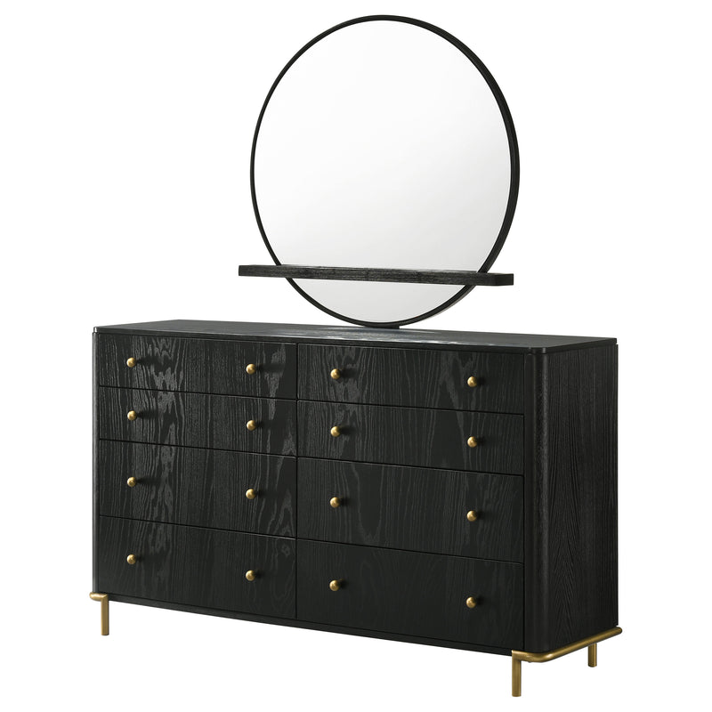black dress with burgundy tights Miranda Dresser Mirror