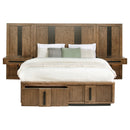 Terrace Wall Panel Platform Storage Bed with Attached Nightstands - Michael's Discount Furniture