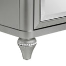 Avril Chairside Table with Power/USB in Silver