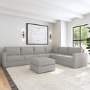 Flex 6-Seat Sectional with Standard Arm and Ottoman - Michael's Discount Furniture