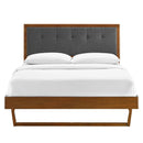 Willow Full Wood Platform Bed With Angular Frame