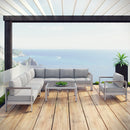 Shore 7 Piece Outdoor Patio Aluminum Sectional Sofa Set