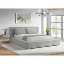 Rosebery UPH Bed with 2 Pillows in Light Grey Corduroy