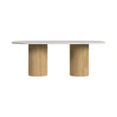 Sylvie Oval Dining Table with White Faux Marble Top