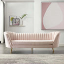 Opportunity Vertical Channel Tufted Curved Performance Velvet Sofa