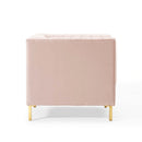 Shift Channel Tufted Performance Velvet Armchair