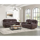 Panther 2PC Living Room Set in Neono Brown-Sofa & Loveseat