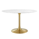 Lippa 47" Round Artificial Marble Dining Table
