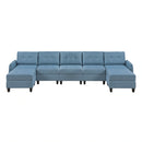 Garren-(7)7-Piece Sectional with Storage and Two Ottomans image