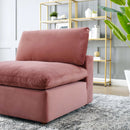 Commix Down Filled Overstuffed Performance Velvet Armless Chair