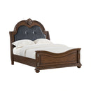 Cadenza UPH Bedroom Set with Black PU in Brown