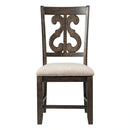 Stone Wooden Swirl Back Side Chair Set of 2